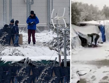 Μέσα στο χιόνι οι πρόσφυγες στην Μόρια - Αντίξοες οι συνθήκες λόγω του «τσουχτερού» κρύου (βίντεο)